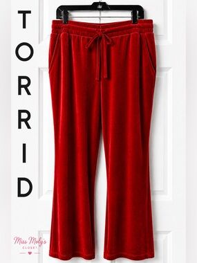 Torrid BNWT Red Velour Sleep Lounge Pants Drawstring 3X